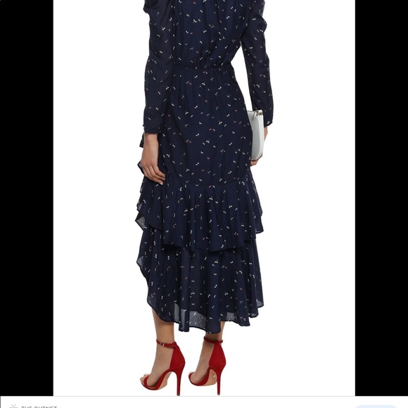 JOIE wrap-effect  printed seersucker midi dress - Picture 7 of 10